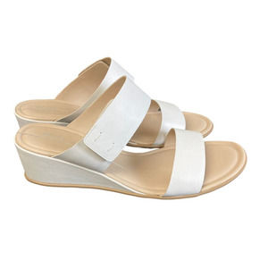 ECCO Shape 35 Danish Design Wedge Sandal 2 Strap Leather US 10-10.5 EU41 White
